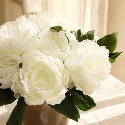 Pure Home and Living White Faux Peony Flower Without Pot-picture-34