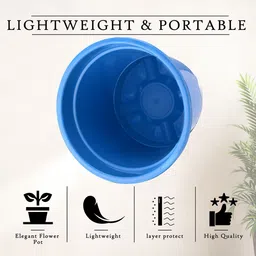 Kuber Industries Set Of 4 Black & Blue Planter With Pot image 4
