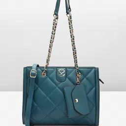 Sugarush PU Quilted Satchel With Pouch-12