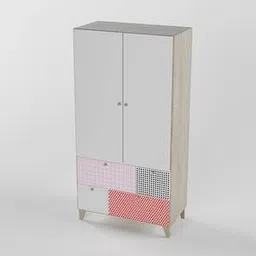 boingg! - a happy start Quirk Box Engineered Wood 2 Door Kids Wardrobe in Red Colour-picture-3