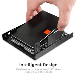 generic Solid Steel SSD/HDD 2.5" to 3.5" Mounting Bracket Kit | SSD Mounting Bracket for Desktop | Black | Secure SSD/Laptop Hard Disk Fitting in Desktop | Durable Holder for 2.5" SSD Drive Varient image 5
