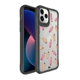 DailyObjects Transparent Pink & Red Printed Milkshake Icon iPhone 11 Pro Hybrid Clear Case image 1