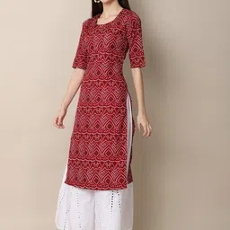 7threads KALINI PACK OF 2 PACK OF 2 Ethnic Motifs Printed Block Print Handloom Crepe Kurta image 3