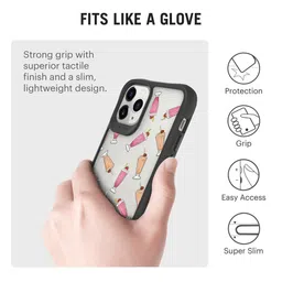 DailyObjects Transparent Pink & Red Printed Milkshake Icon iPhone 11 Pro Hybrid Clear Case image 3
