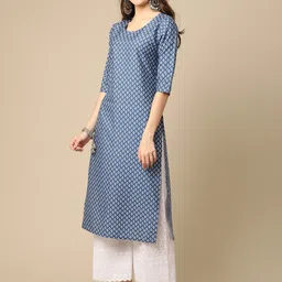 7threads KALINI PACK OF 2 PACK OF 2 Ethnic Motifs Printed Block Print Handloom Crepe Kurta image 4