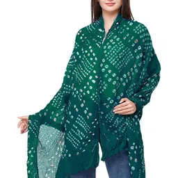 Exotic India Bandhani Tie-Dye & Printed Pure Cotton Jodhpur Dupatta-image-96