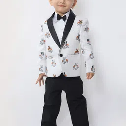 BAESD Boys Dog Printed Tuxedo Blazer-20