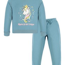 PLUM TREE Girls Printed Pure Cotton Sweatshirt With Joggers-image-91