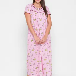 AV2 Pink Printed Maxi Nightdress-image-98