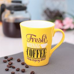 CLAY CRAFT Set of 2 Yellow & White Printed Ceramic Mugs-43