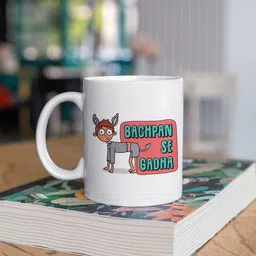 Oye Happy White Printed Ceramic Glossy Mug-26