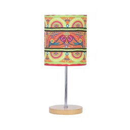 KOLOROBIA Orange & Green Printed Quirky Buffet Table Lamp with Shade image 2