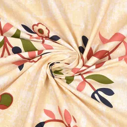BLOCKS OF INDIA Set Of 8 Peach-Coloured & Cream-Coloured Floral Printed Pure Cotton Diwan Set image 3