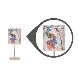 KOLOROBIA Off-White & Blue Printed Quirky Table Lamp with Shade image 2