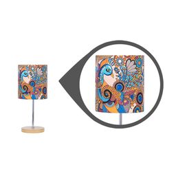 KOLOROBIA Blue & Yellow Printed Traditional Buffet Table Lamp with Shade image 4