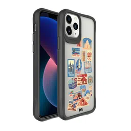 DailyObjects Black & White Travel Bucket Black Hybrid iPhone 11 Pro Back Case-22