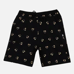 PROTEENS Boys Black Printed Slim Fit Antiviral & Antibacterial Protection Regular Shorts-image-43
