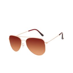 Chilli Beans Brown Lens & Gold-Toned Aviator Sunglasses with UV Protected Lens-image-24