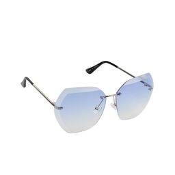 Scavin Women Blue Lens & Silver-Toned Sunglasses with UV Protected Lens-S628 SIL BLUWHT-image-5