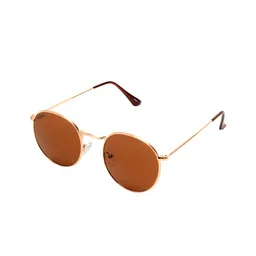 Roadies Unisex Brown Lens & Gold-Toned Round Sunglasses with UV Protected Lens RD-202-C2--47