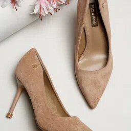 Flat n Heels Women Khaki Suede Stiletto Pumps-picture-52