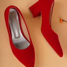 Style Shoes Suede Block Heel Pumps-36