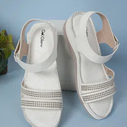 Get Glamr Textured Open Toe Comfort Heels-51