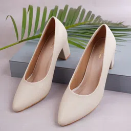 Get Glamr Block Heeled Pumps-73