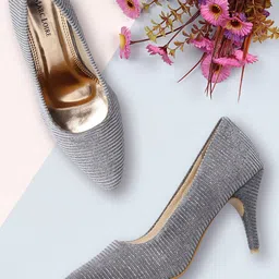 Marc Loire Women Grey Woven Design Pumps-51