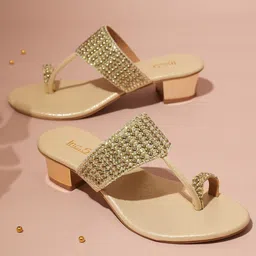 Inc 5 Embellished One Toe Block Heels-88