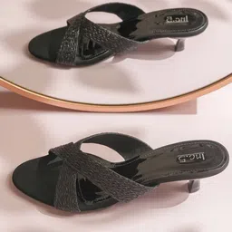 Inc 5 Textured Open Toe Criss-Cross Kitten Heels-16