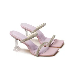 KIRAVI Embellished Double Strap Block Heels-11
