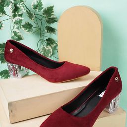 ELLE Women Pointed Toe Block Pumps-20