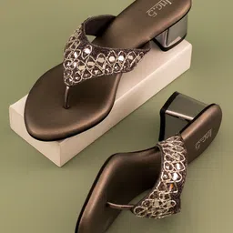 Inc 5 Embellished Open Toe Block Heels-15