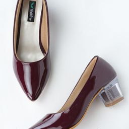 Walkfree Maroon Block Pumps-image-2
