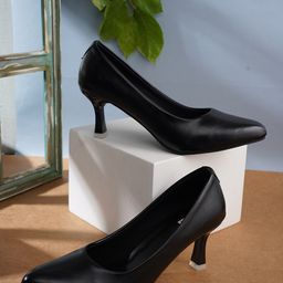 ELLE Women Solid Kitten Pumps-41