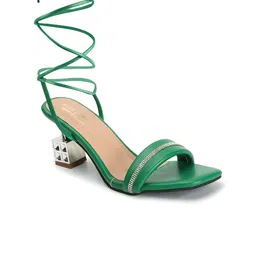 madam glorious Square Toe Block Heels Gladiators-10