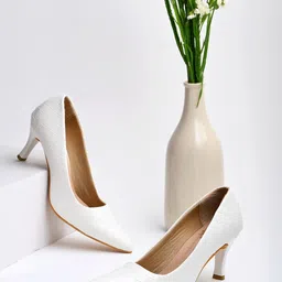 Shoetopia Textured Kitten Heel Pumps-25