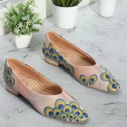 Denill Printed Pointed Toe Comfortable Block Heeled Pumps image 5