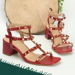 ICONICS Embellished Open Toe Block Heels image 3