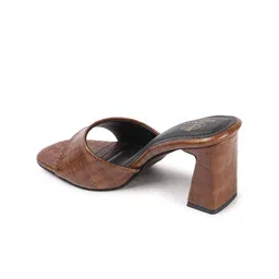 Sole Saga Textured Open Toe Block Heels image 4