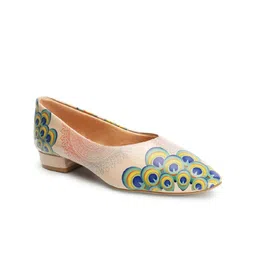 Denill Printed Pointed Toe Comfortable Block Heeled Pumps image 3