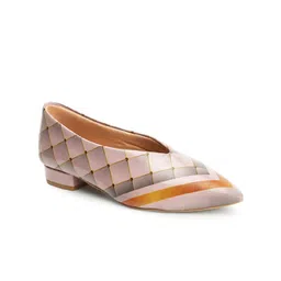 Denill Printed Pointed Toe Comfortable Block Heeled Pumps image 4