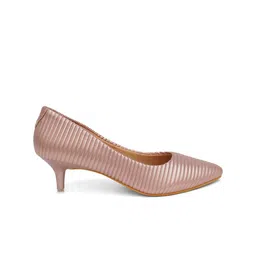 SHUZ TOUCH Pointed Toe Textured Kitten Pumps image 3
