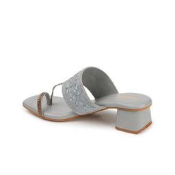 Anouk Grey Embellished Open Toe Block Heels image 2