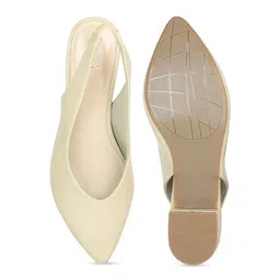 Inc 5 Cream-Coloured Block Pumps image 4