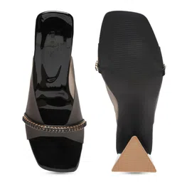 pelle albero Embellished Open Toe Block Heels image 3