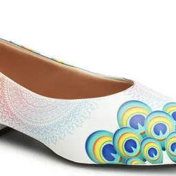 Denill Printed Pointed Toe Comfortable Block Heeled Pumps image 5