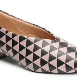 Denill Printed Pointed Toe Comfortable Block Heeled Pumps image 2