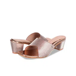 XE Looks Textured Open Toe Block Heels image 5